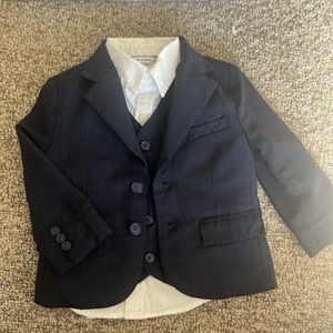 SOLD 18-24m 2t Janie and Jack 3 piece navy suit vest white button up set